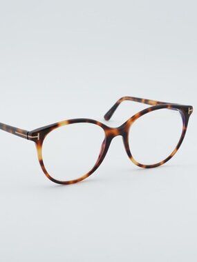 Tom Ford FT5742-B 053 Eyeglasses Havana 53mm Round Frame